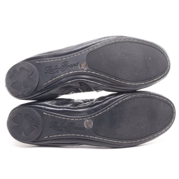 Lucky Brand Women's Leather Ballet Flats โข 7.5 โข Black - Picture 11 of 16